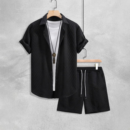 Casual short-sleeve cruise shirt and shorts set for men | Roberto Russo -2