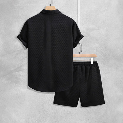 Casual short-sleeve cruise shirt and shorts set for men | Roberto Russo -5