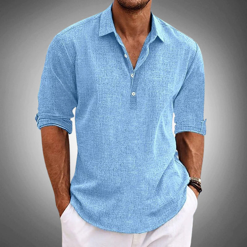 Casual summer harbour linen shirt for men | Roberto Russo -1