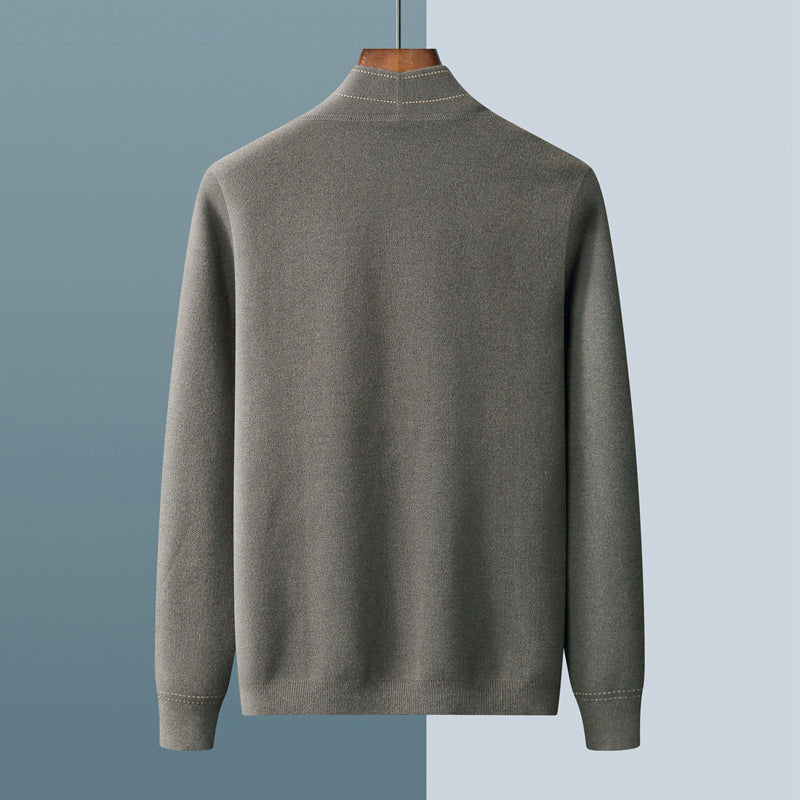 Classic woven wool button-through cardigan for men | Roberto Russo -7