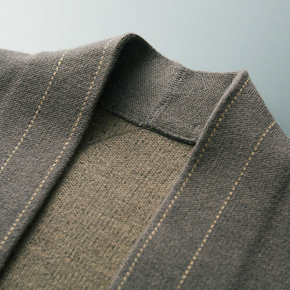 Classic woven wool button-through cardigan for men | Roberto Russo -8