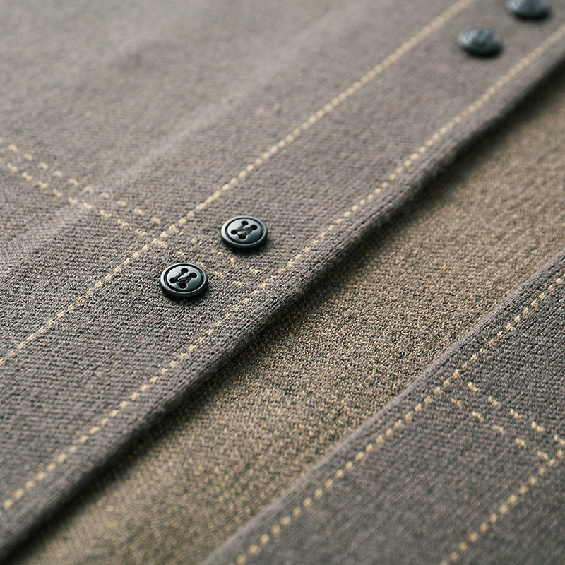 Classic woven wool button-through cardigan for men | Roberto Russo -9