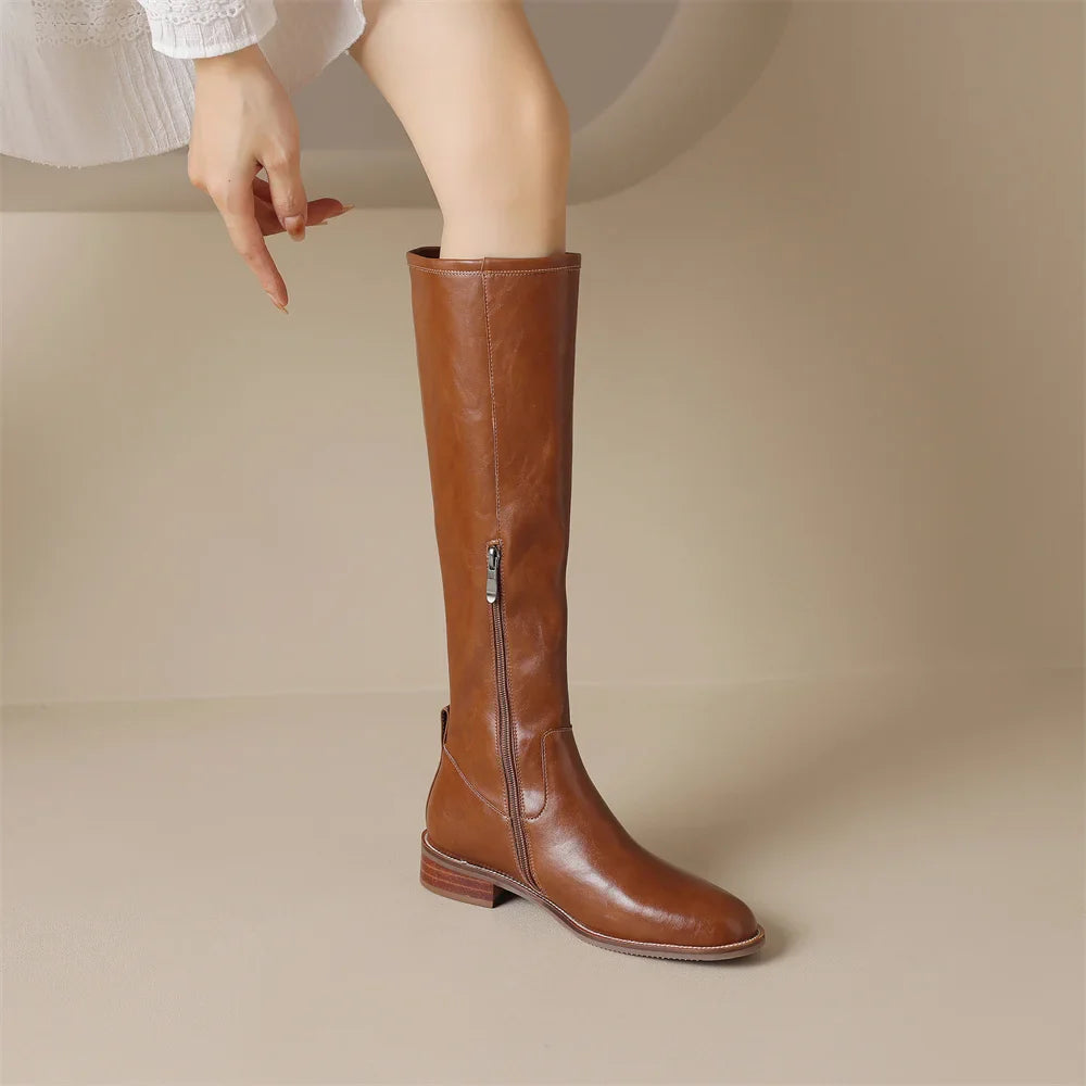 Classic genuine leather ankle boots for women | Adeline -8