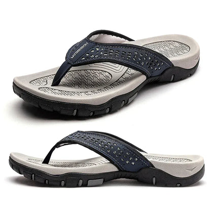 Athletic flip flops with structured arch support for men | Torin