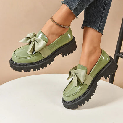 Platform Bow Accent Statement Shoes for women | Mirelina