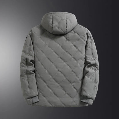 Warm hooded quilted jacket for men | Highland -7