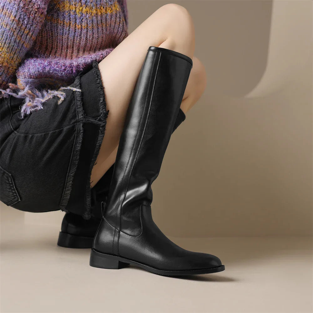 Classic genuine leather ankle boots for women | Adeline -5
