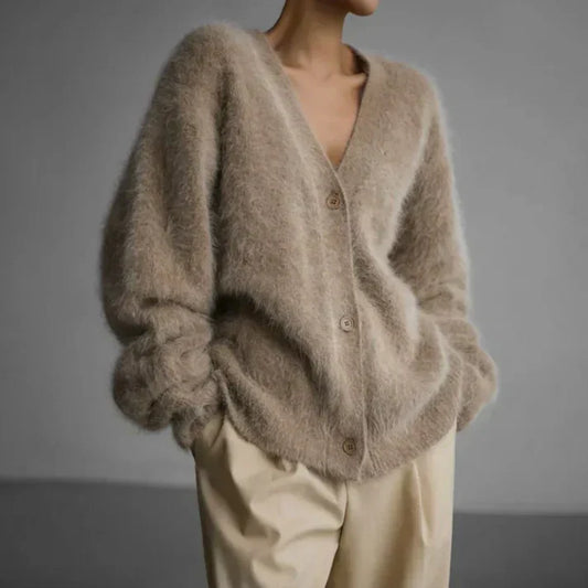 Elegant relaxed cashmere cardigan for women | Ella -1