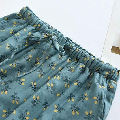 Relaxed floral print lounge pants with elastic drawstring waist for women | Solara