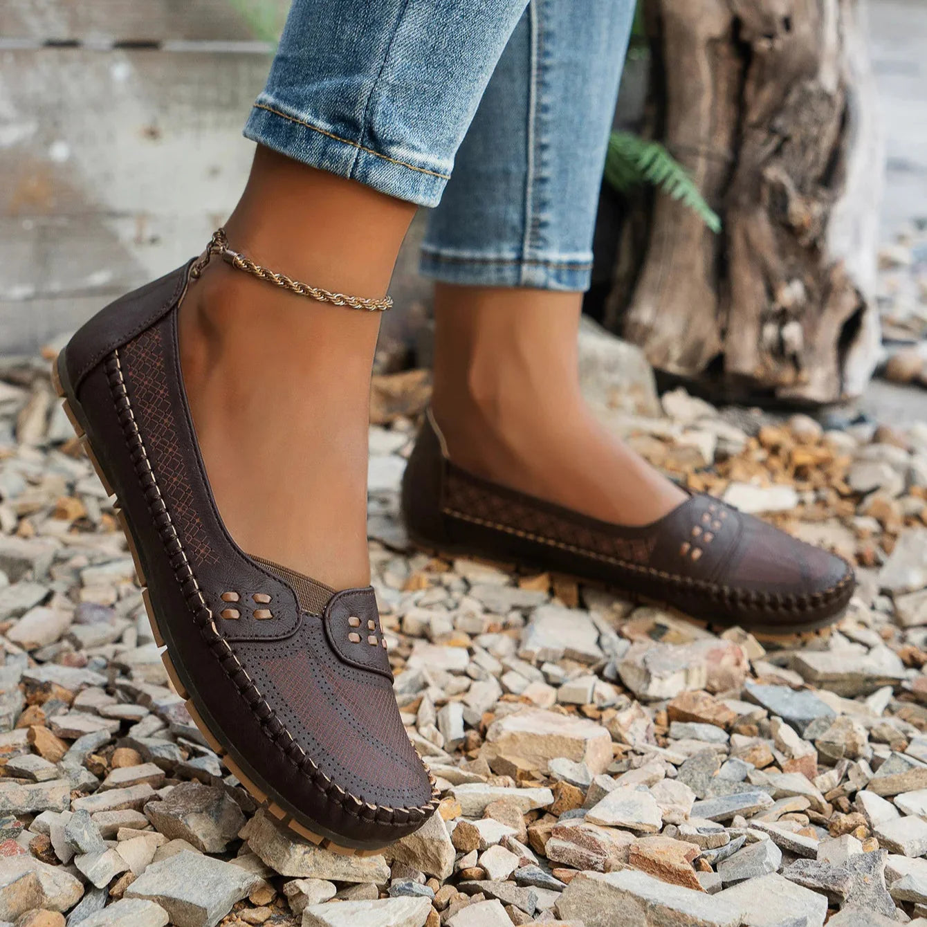 Lightweight cushioned slip-on loafers for women | Elodie Faye