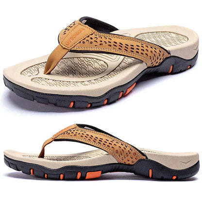 Athletic flip flops with structured arch support for men | Torin