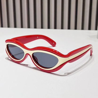 Bold sculpted oval frame UV protection sunglasses for women | Zephira