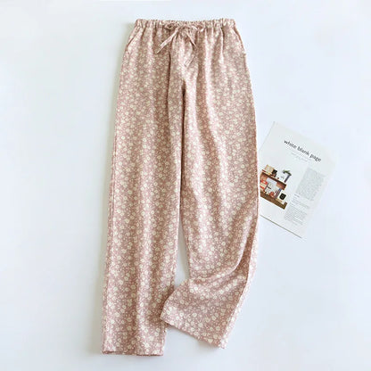 Relaxed floral print lounge pants with elastic drawstring waist for women | Solara