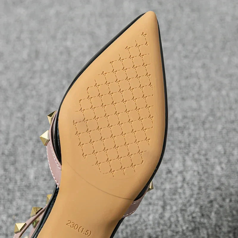 Studded Ankle Strap Block Heel Pumps for women | Calista