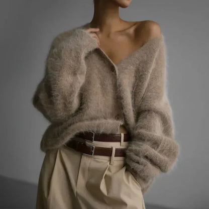 Elegant relaxed cashmere cardigan for women | Ella -3