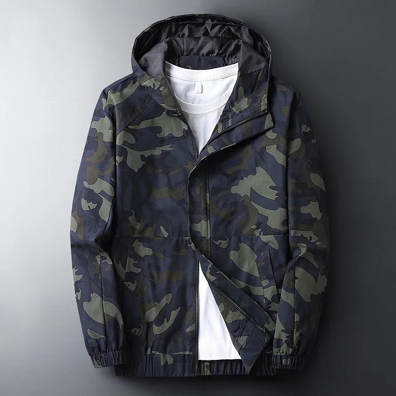 Lightweight water-resistant hooded camo jacket for men | Ranger -1