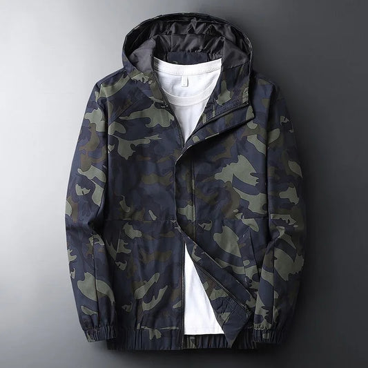 Lightweight water-resistant hooded camo jacket for men | Ranger -1
