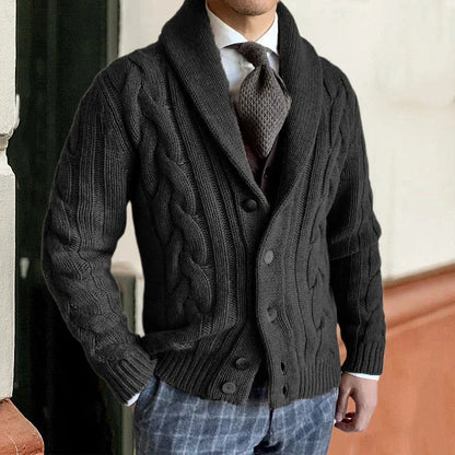 Tailored button-front knit cardigan for men | Brock London