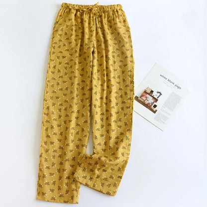 Relaxed floral print lounge pants with elastic drawstring waist for women | Solara