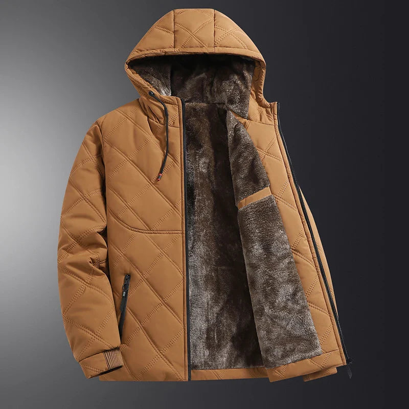 Warm hooded quilted jacket for men | Highland -6