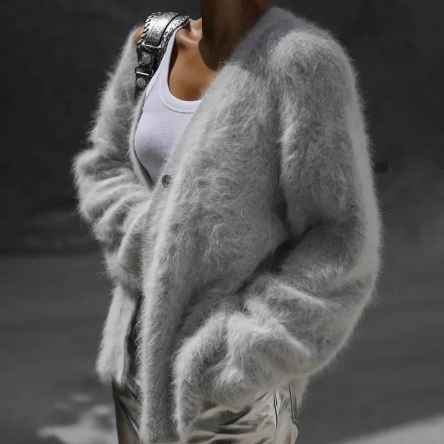 Single-breasted soft knit cardigan for women | Helena Prestige