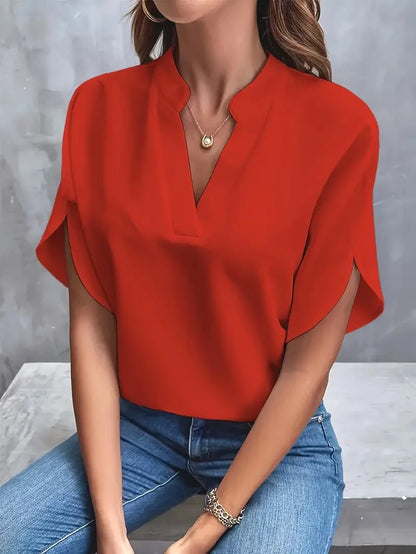 Draped flutter sleeve blouse for women | Giselle Élan