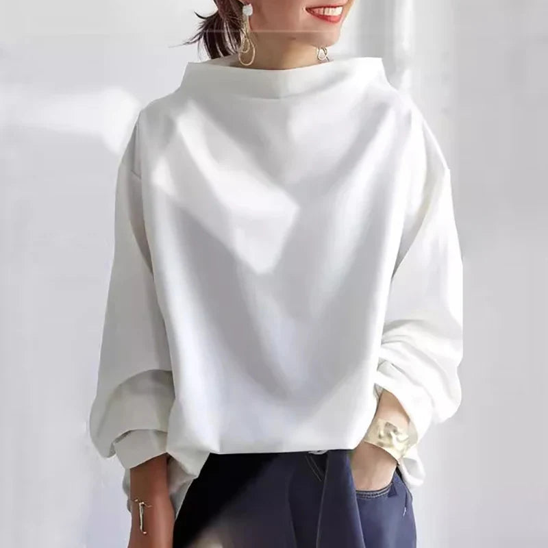 Oversized high collar relaxed hoodie for women | Hayden Cloud