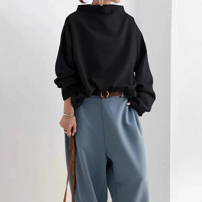 Oversized high collar relaxed hoodie for women | Hayden Cloud