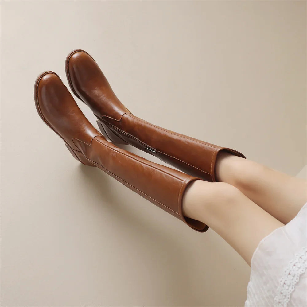 Classic genuine leather ankle boots for women | Adeline -7