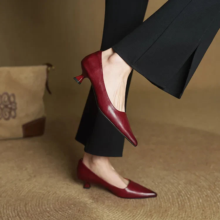 Pointed Toe Kitten Heel Pumps for women | Vivienne
