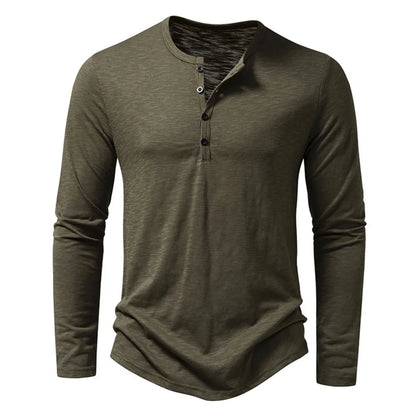 Slim soft cotton classic henley top for men | Dixon -4
