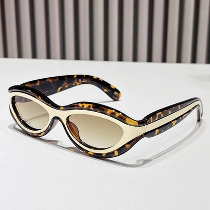 Bold sculpted oval frame UV protection sunglasses for women | Zephira