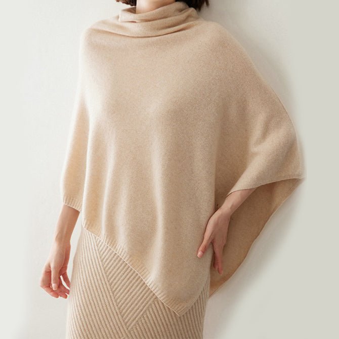 Lightweight seamless drape poncho with minimalist hem for women | Elowara