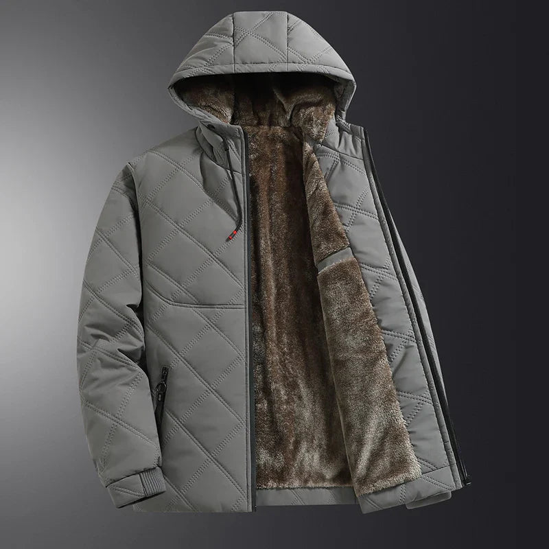 Warm hooded quilted jacket for men | Highland -3