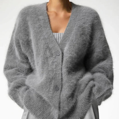 Single-breasted soft knit cardigan for women | Helena Prestige
