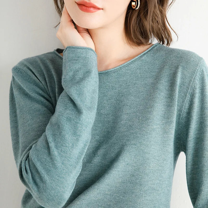 Lightweight fine knit relaxed top for women | Elara Mist