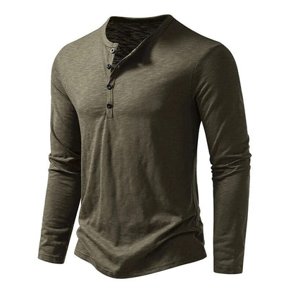 Slim soft cotton classic henley top for men | Dixon -5