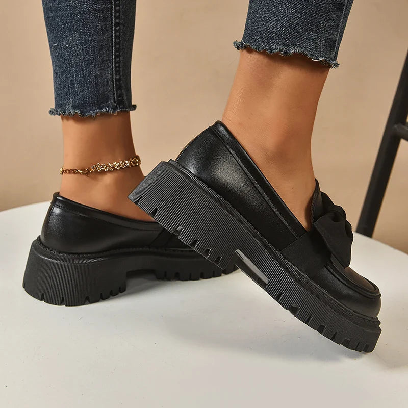 Platform Bow Accent Statement Shoes for women | Mirelina