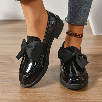 Classic Bow Detail Platform Loafers for women | Mirel