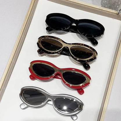 Bold sculpted oval frame UV protection sunglasses for women | Zephira