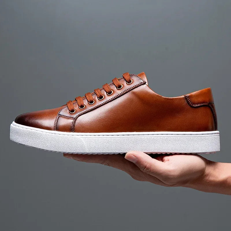 Polished lace-up classic sneakers for men | Emiliano Vero