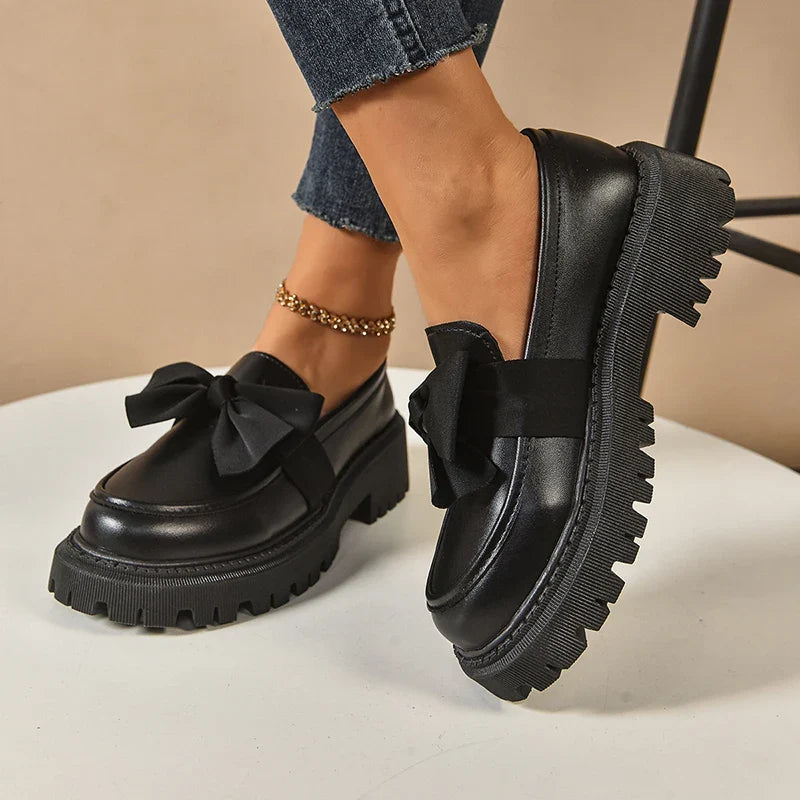 Platform Bow Accent Statement Shoes for women | Mirelina