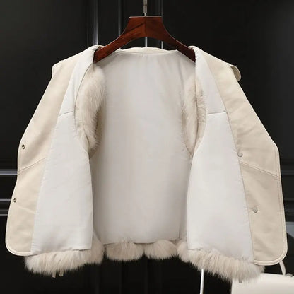Warm faux-fur sleeveless layering vest for women | Regal Fur -3