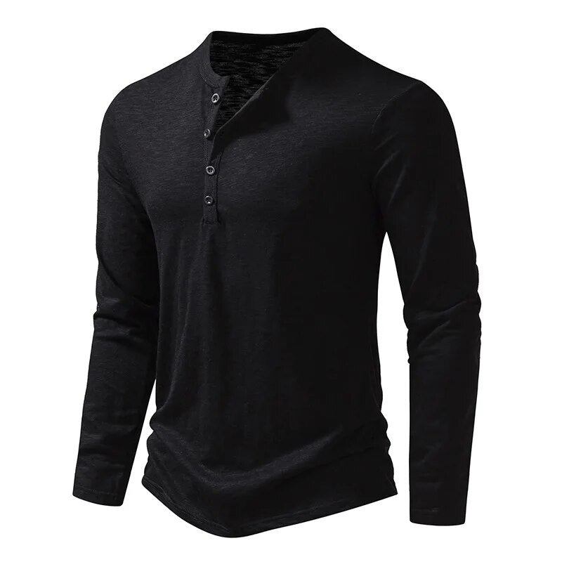 Slim soft cotton classic henley top for men | Dixon -15
