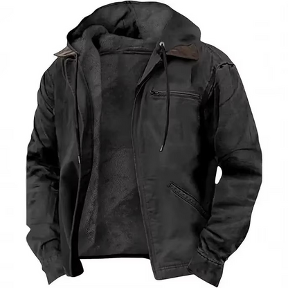 Heavyweight hooded workwear jacket with relaxed fit for men | Grayson