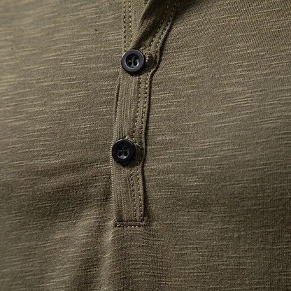 Slim soft cotton classic henley top for men | Dixon -7