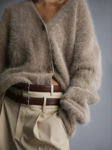 Elegant relaxed cashmere cardigan for women | Ella -2