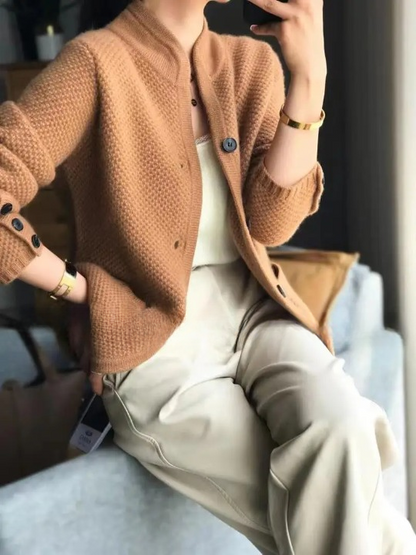 Classic button-through cashmere cardigan for women | Lucille -7