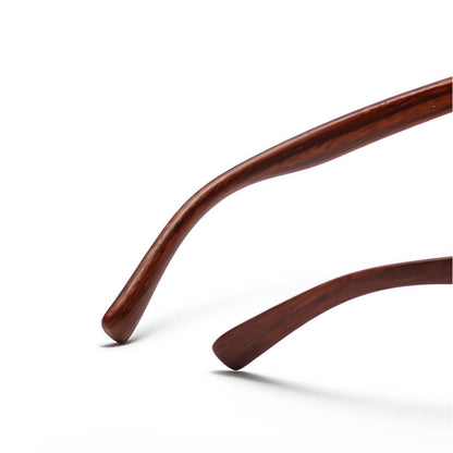 Classic frame sunglasses with handcrafted wood arms for men | Bravon