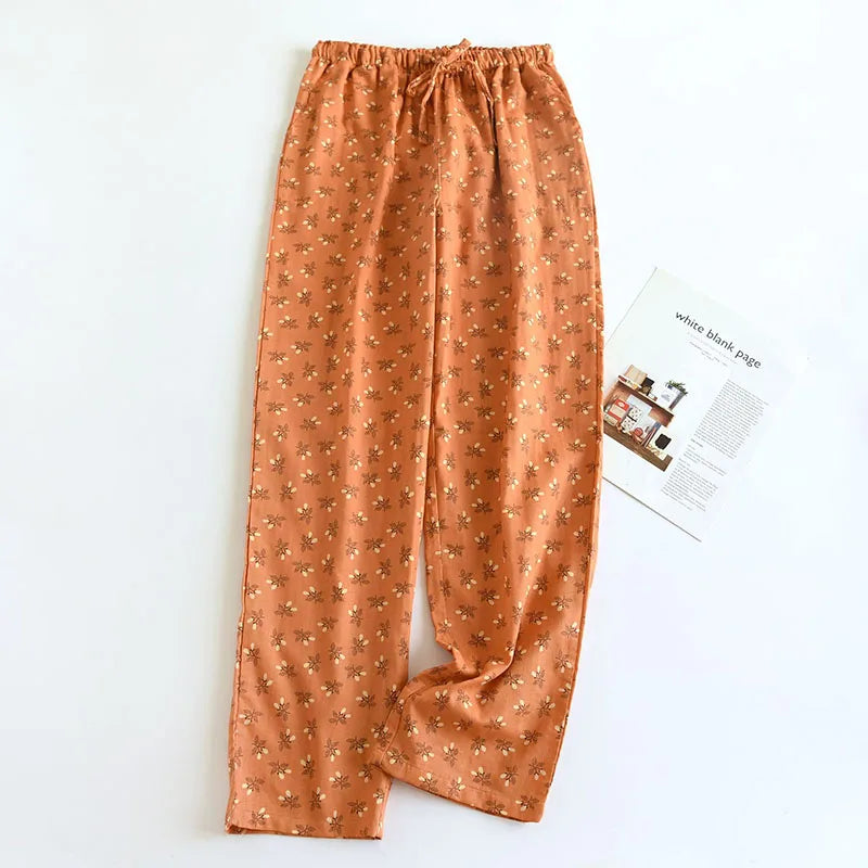 Relaxed floral print lounge pants with elastic drawstring waist for women | Solara